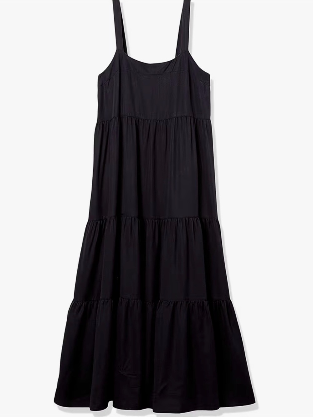 The Drop Britt Maxi Dress Black Tiered Boho Resort Sundress Medium Large 2XL - Picture 3 of 5